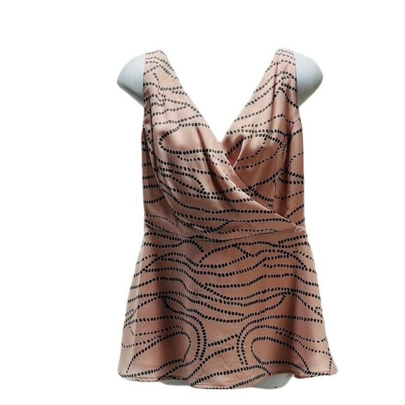 CAbi Womens Pink & Black Patterned Polyester Camisole - Picture 1 of 7